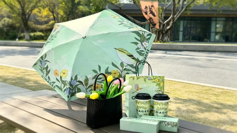 霸王茶姬武汉全门店广告伞与广告帐篷定制案例项目图片