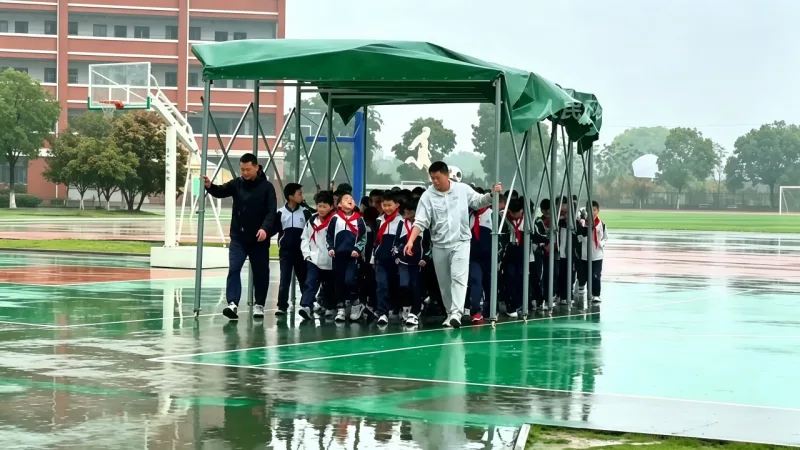 下雨也不怕！武汉厂家为学校定制教师专属移动大伞