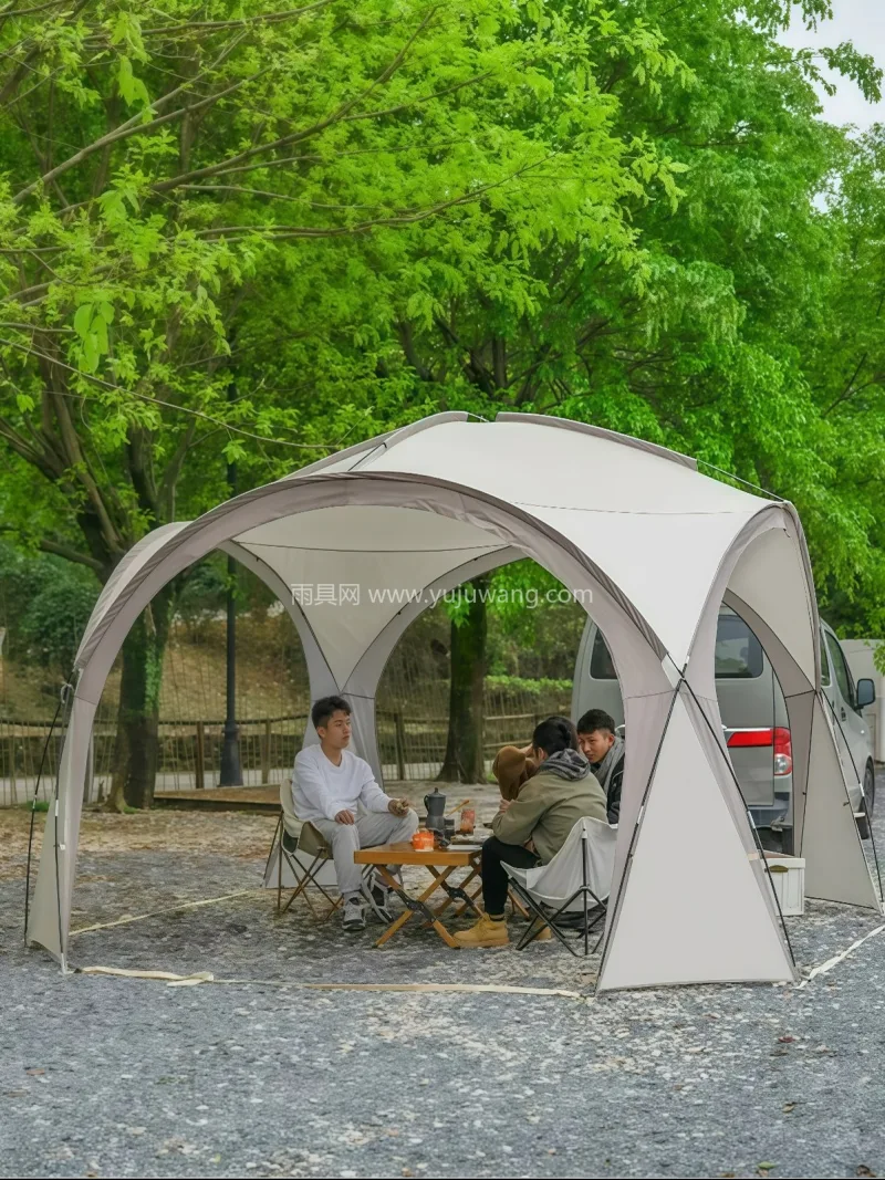玻璃纤维杆 · 210D牛津布 本款户外穹顶天幕帐篷露营凉棚，由武汉本土 - 详情图