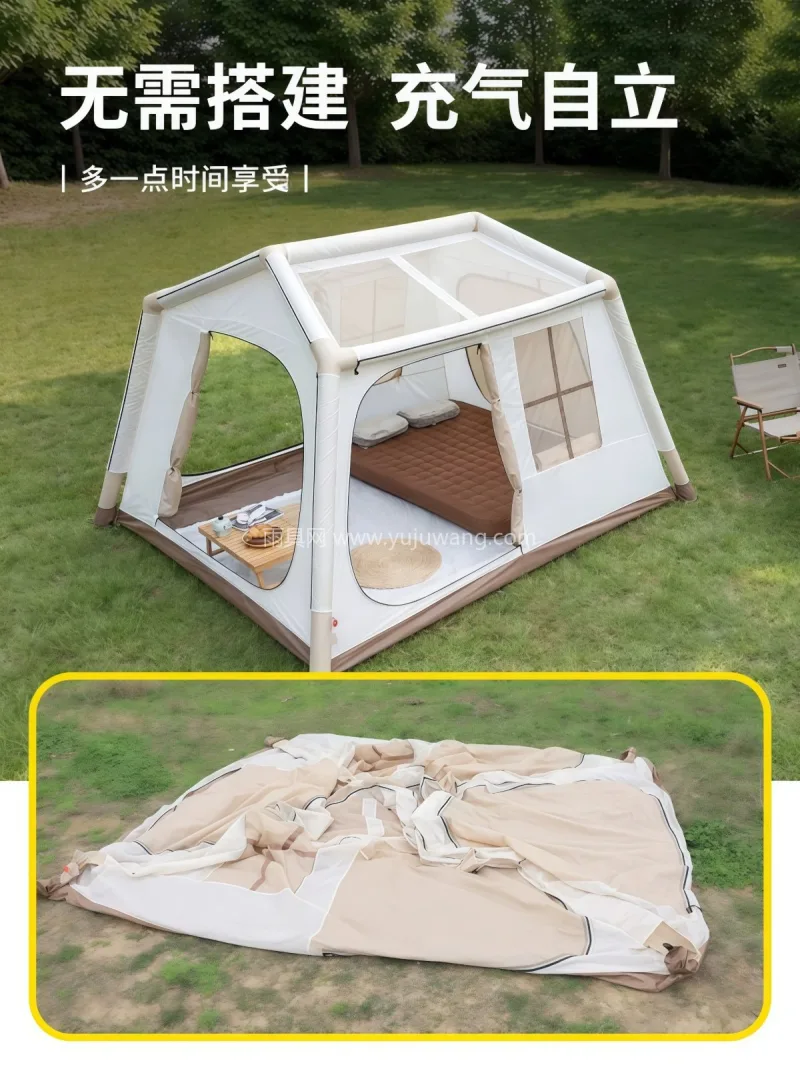 三分格涤塔夫 · 格子牛津布 武汉专业帐篷供应链供货双层防暴雨自动充气 - 详情图