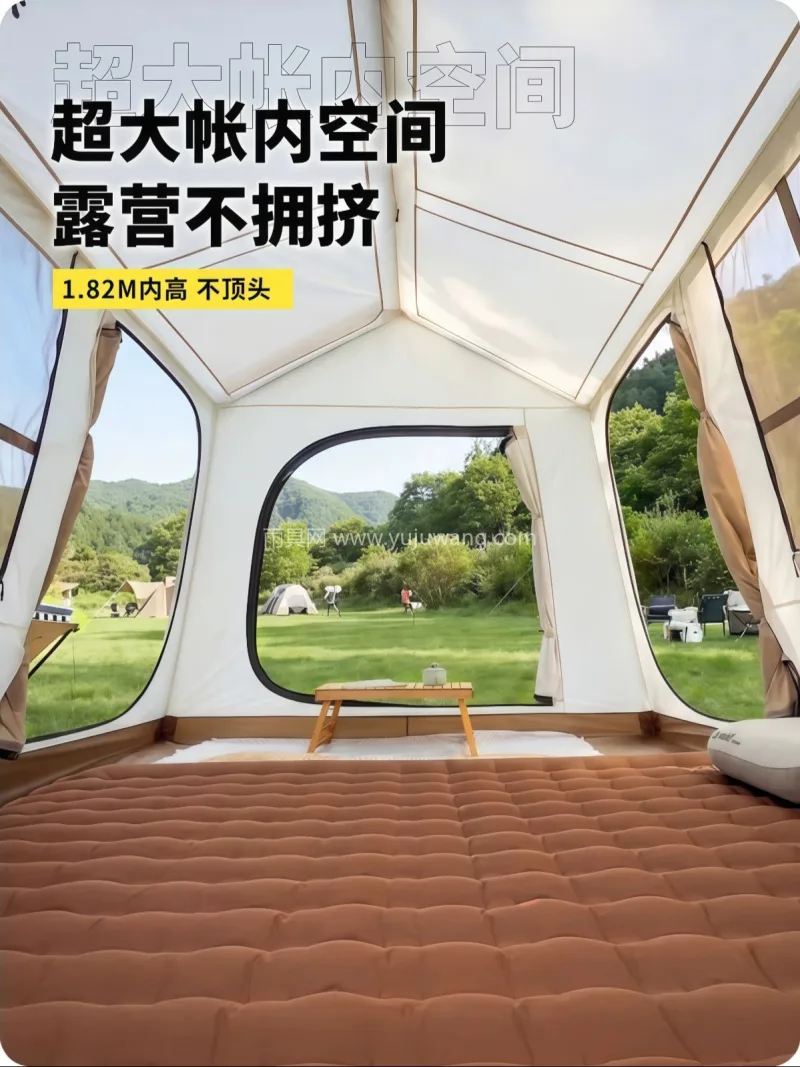 三分格涤塔夫 · 格子牛津布 武汉专业帐篷供应链供货双层防暴雨自动充气 - 详情图