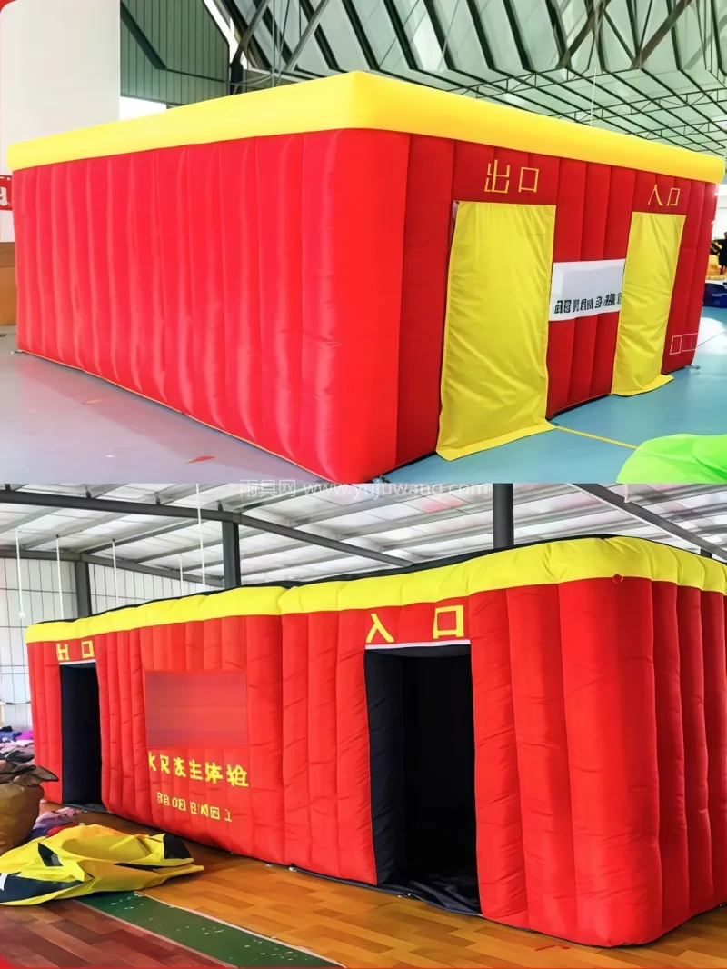 加厚牛津布 · 稳固可靠 武汉专业帐篷供应链供货充气消防演练通道帐 - 详情图