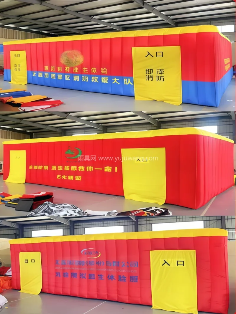 加厚牛津布 · 稳固可靠 武汉专业帐篷供应链供货充气消防演练通道帐 - 详情图