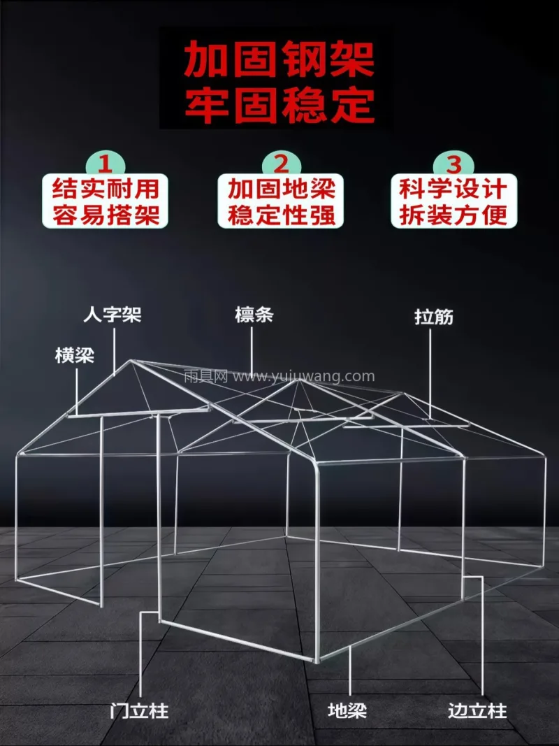 加密加厚牛津布 · 镀锌圆管 武汉专业帐篷供应链供货户外工程工地施工加 - 详情图