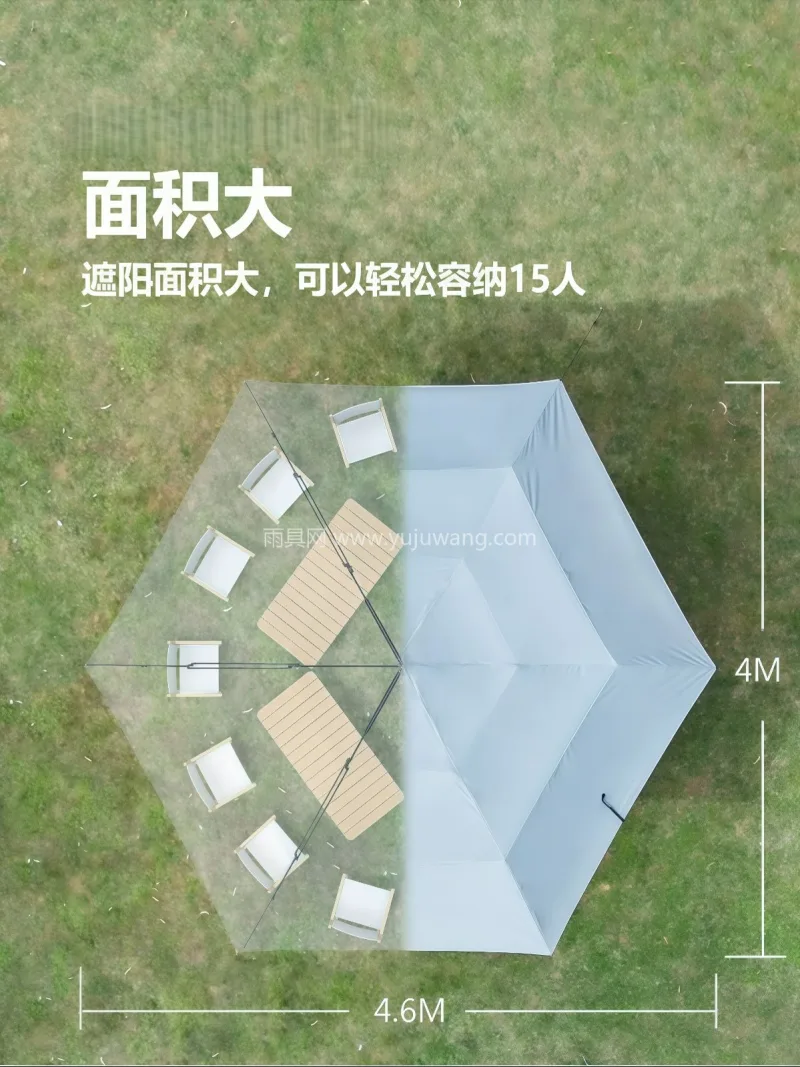 210D加密牛津布 · 玻璃纤维杆 本款露营车免搭专用天幕遮阳篷，由武汉大型 - 详情图