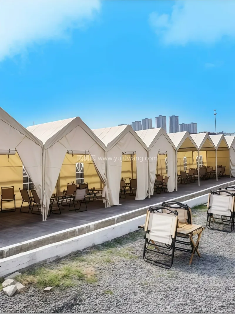 牛津布材质 · 镀锌钢管 · 多层复合工 本款集市户外帐篷为武汉本地大型制伞供应链 - 详情图