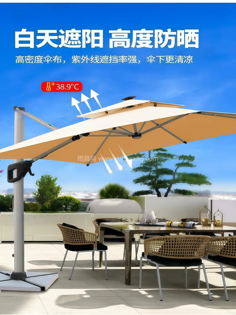 加粗加厚镀锌钢管/航空级铝合金伞杆 ·  武汉雨具供应链服务商直供全系列户外太阳伞 - 详情图