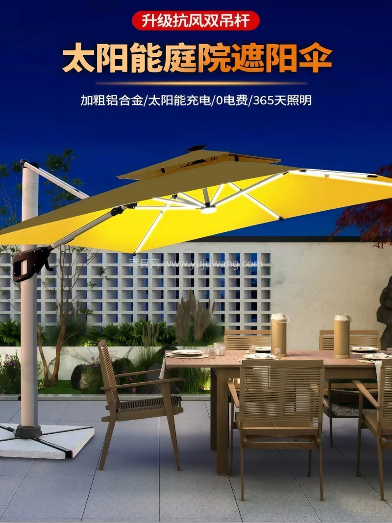 加粗加厚镀锌钢管/航空级铝合金伞杆 ·  武汉雨具供应链服务商直供全系列户外太阳伞 - 详情图