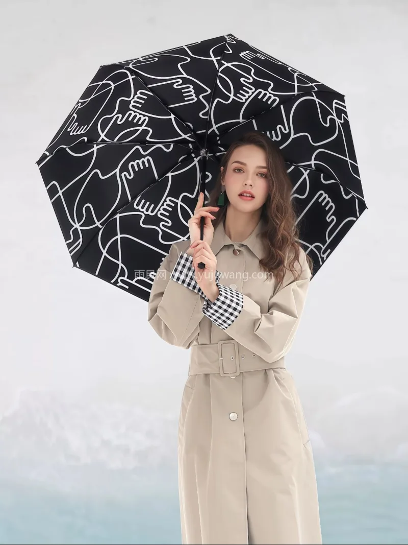 黑胶图层 · 高密度伞布 · 铁杆骨架 武汉大型雨具源头供应链供货全自动晴雨伞， - 详情图