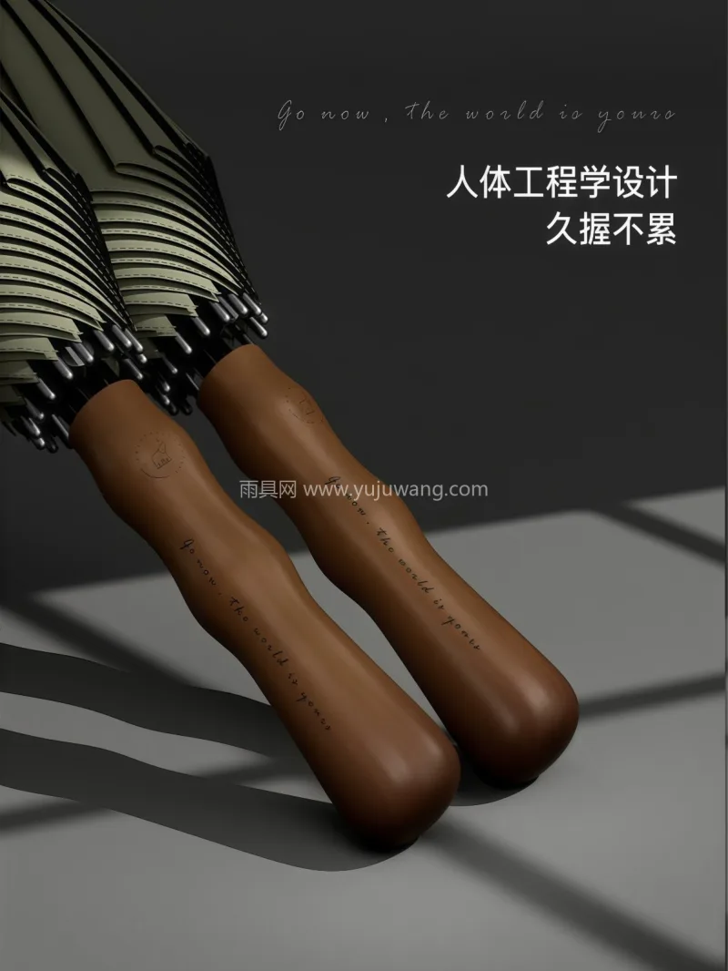 加粗铝合金伞杆 · 高密色织涤纶布 ·  本款 16 骨自动抗风暴雨伞由武汉雨具供 - 详情图