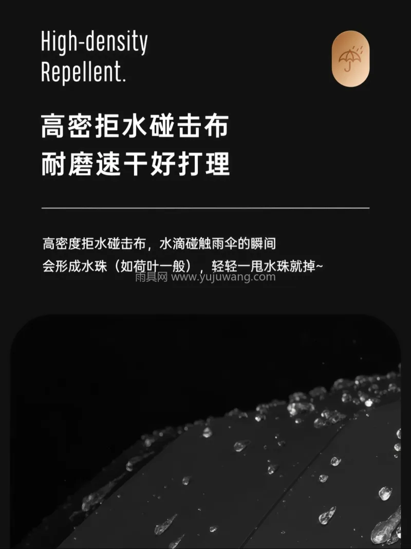 纳米超疏 · 稳重牢靠 本款 16 骨全自动雨伞由武汉雨具供应链 - 详情图