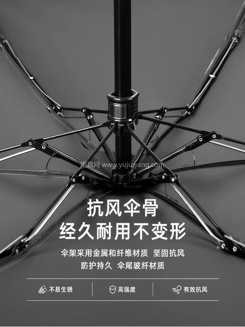 黑胶布料 · 抗风伞骨 · 纤维尾骨 武汉大型雨具源头供应链供货防晒口袋伞，专 - 详情图