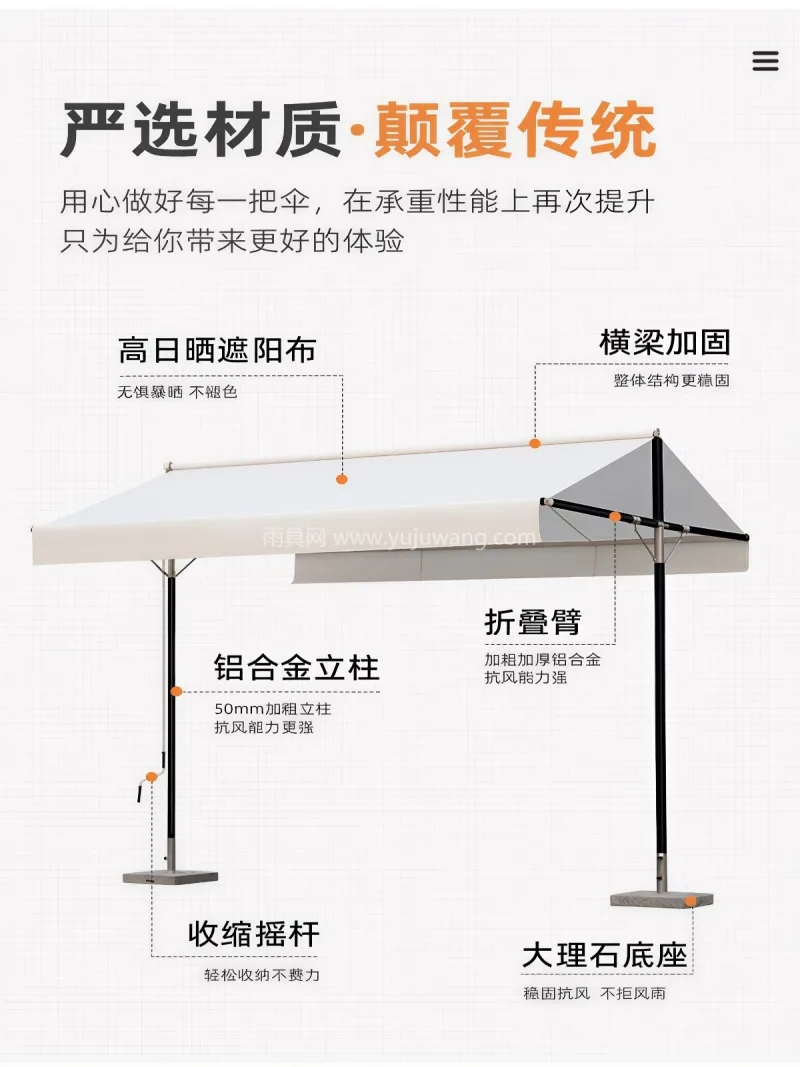 加厚色织布/牛津布 · 高强度铝合金伞骨 武汉本土大型雨具供应链供货，这款别墅庭院 - 详情图
