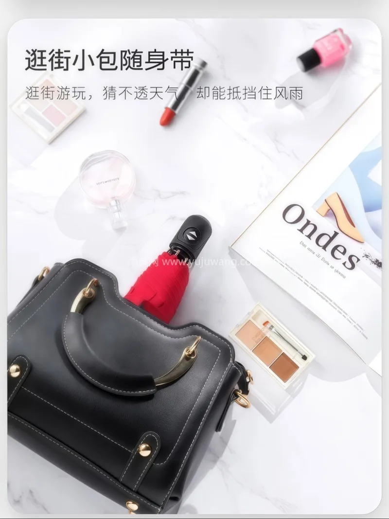 纳米超疏 · 稳重牢靠 本款迷你全自动折叠雨伞由武汉雨具供应链服 - 详情图