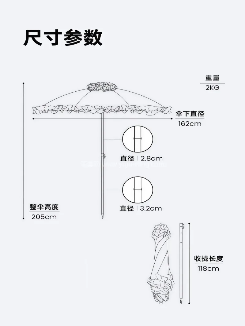 180g高密度防水涤纶面料 · 加厚冷轧 武汉大型专业制伞供应链服务商，深耕雨具生 - 详情图