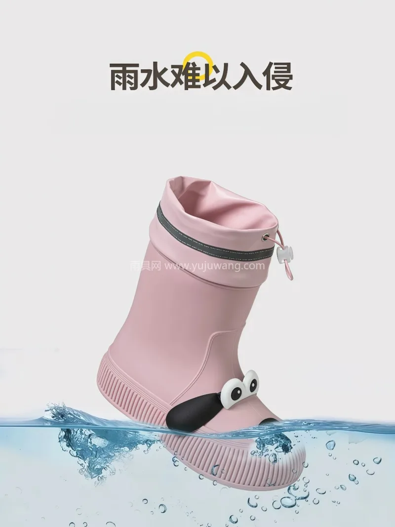 PVC材质 · 防滑底纹 · 一体鞋身设 武汉大型雨具源头供应链供货新款儿童雨鞋， - 详情图