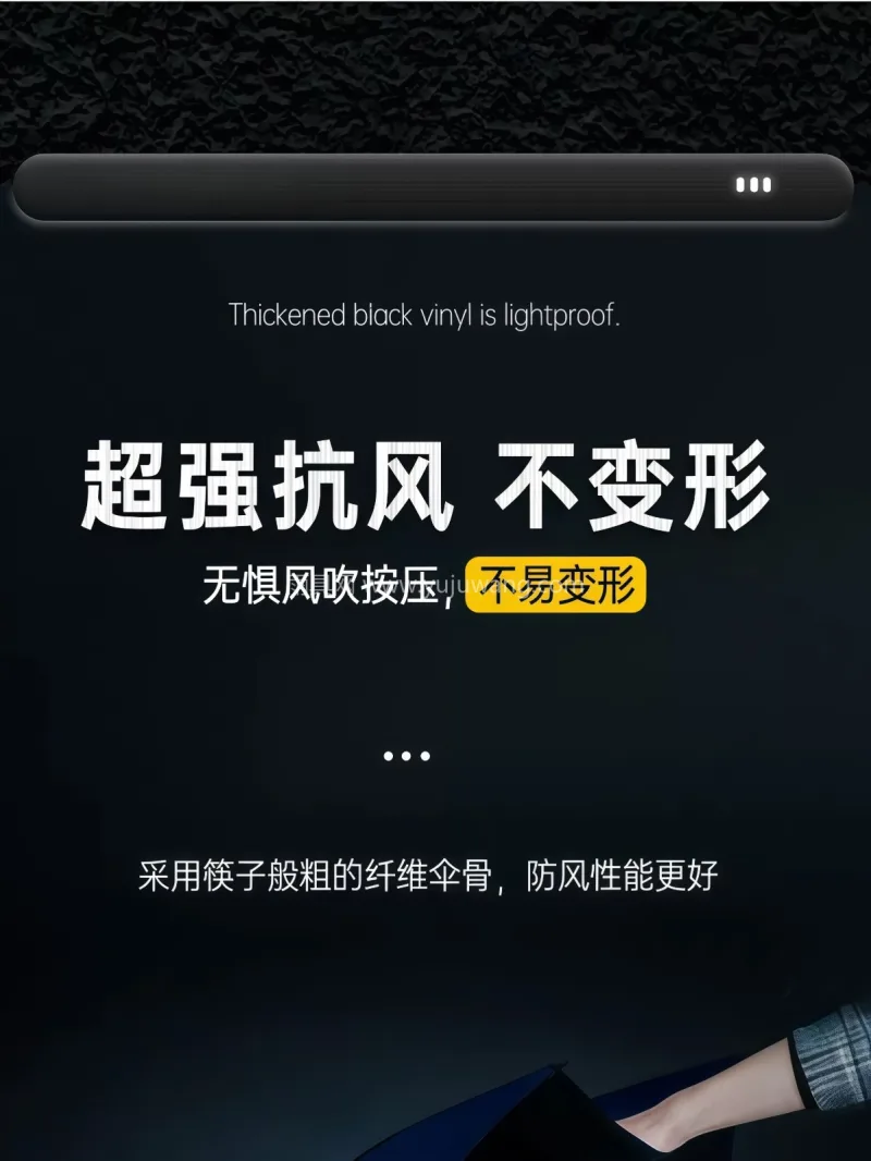 高稳定玻纤 · 耐用持久 本款长柄定制雨伞由武汉雨具供应链服务专业 - 详情图