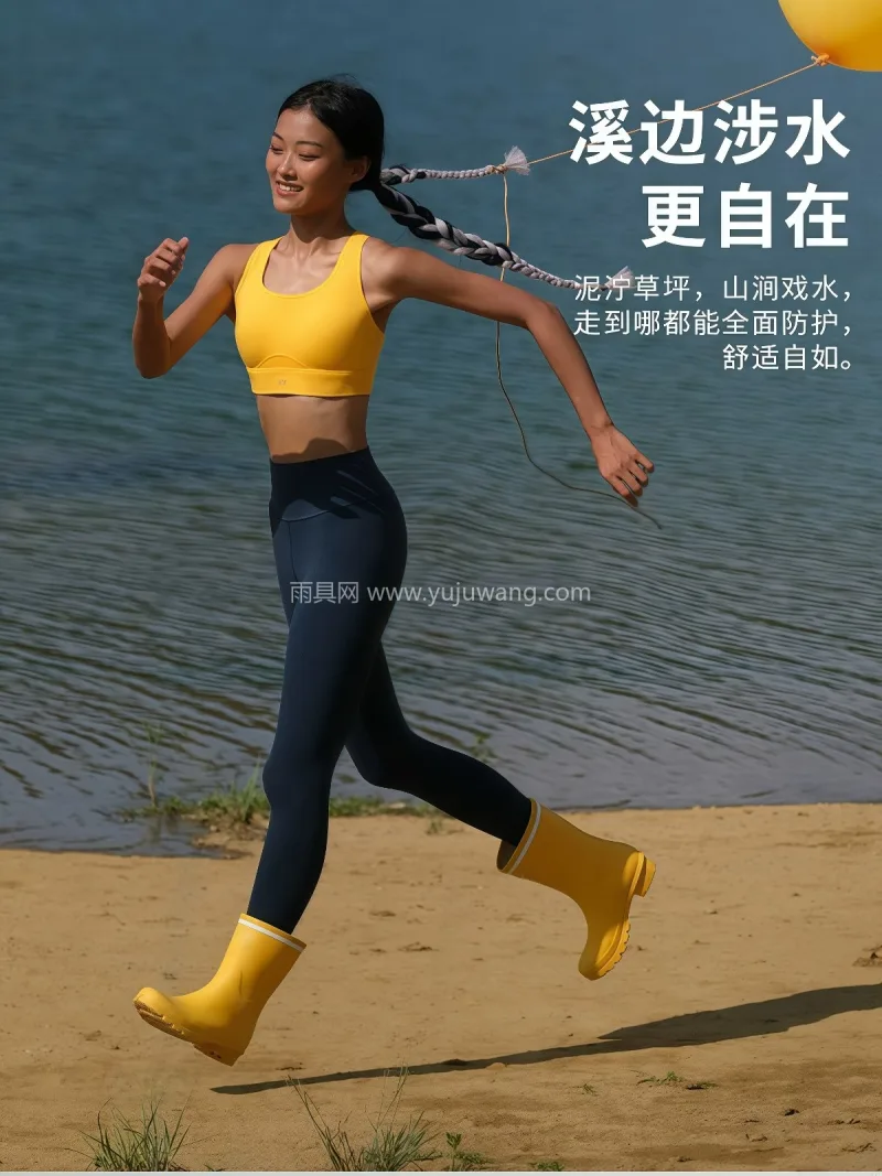 进口橡胶材质 · 防滑鞋底 · 柔软包边 武汉大型雨具源头供应链供货马卡龙色系时尚 - 详情图