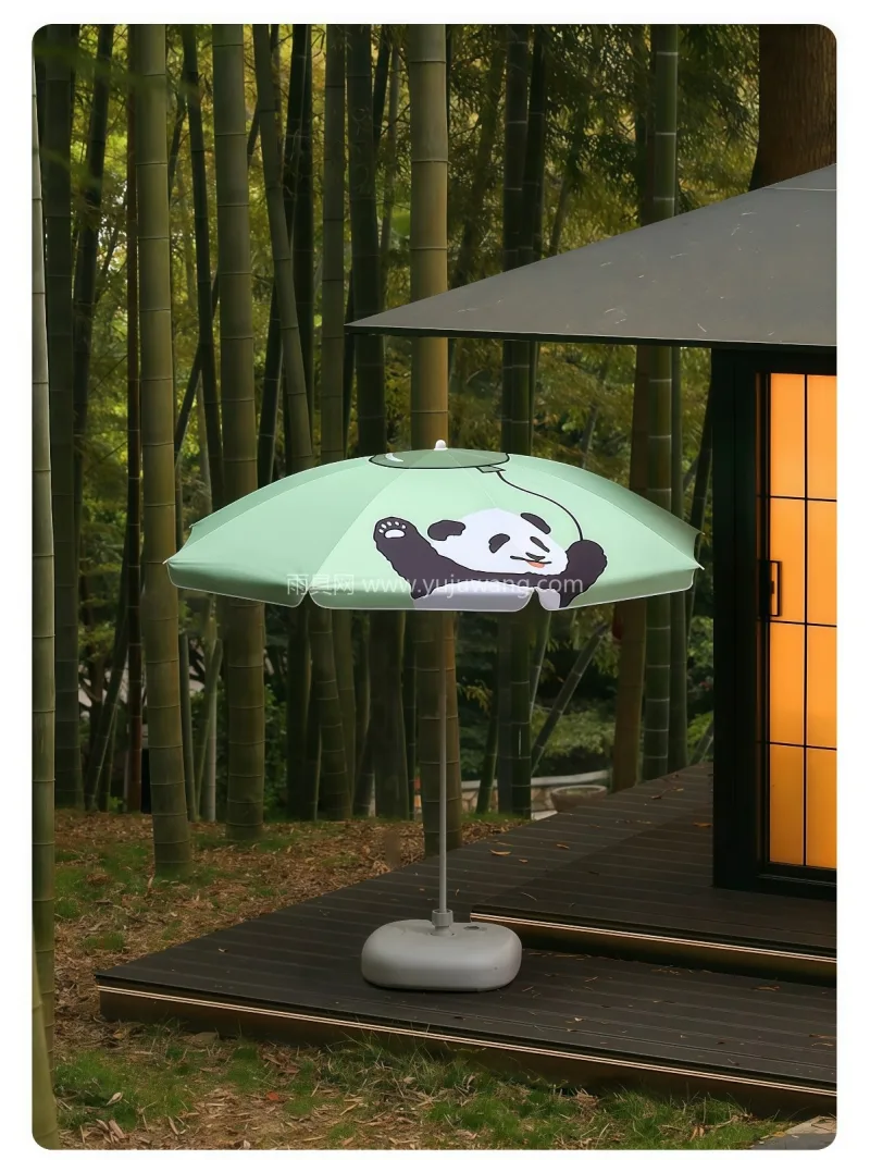 加厚涤纶牛津布 · 加厚铁质中柱伞杆 · 武汉大型雨具供应链服务商直供熊猫图案摆摊 - 详情图