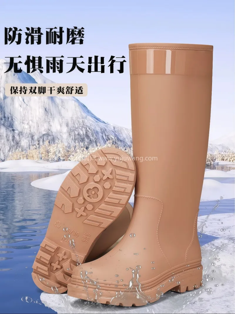 一体成型 · PVC材质 · 可拆卸棉套 武汉大型雨具源头供应链供货高筒女士雨鞋， - 详情图