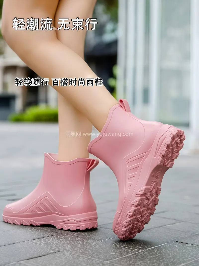 可拆卸加绒内胆 · PVC材质 · 防滑 武汉大型雨具供应链供货德系精工女款雨鞋， - 详情图