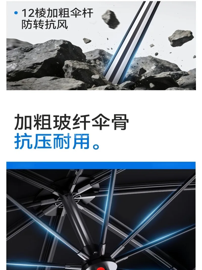 高密加厚防水牛津布 · 整杆不锈钢材质  武汉大型雨具供应链服务商直供野钓专用钓鱼 - 详情图