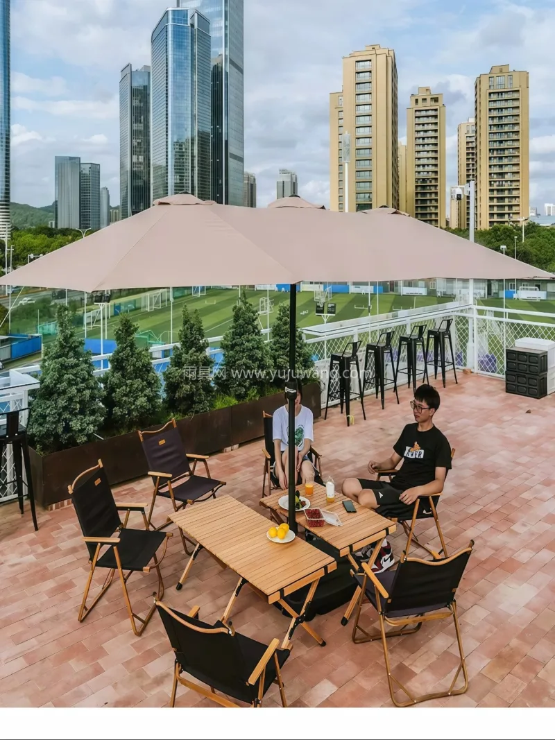 加粗铁合金/铝合金伞柱 · 高韧性玻纤伞 武汉本地雨伞供应链服务供应白色双头户外遮 - 详情图