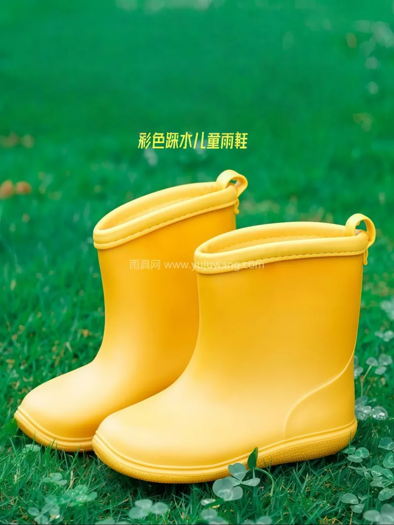 柔软PU包边 · 一体成型 · 仿轮胎纹 武汉大型雨具供应链供货儿童雨鞋，男童女童 - 详情图
