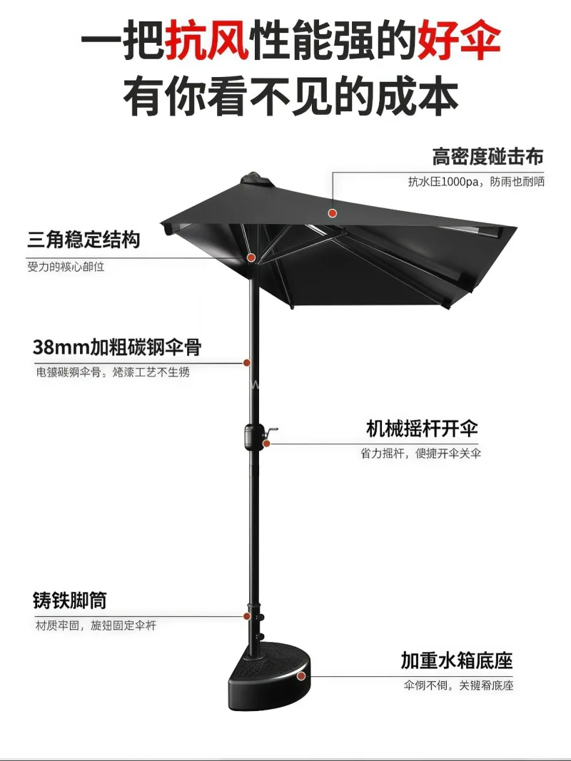 12棱整杆不锈钢/铝合金伞杆 · 16根 武汉本地雨伞供应链服务供应多功能户外遮阳 - 详情图