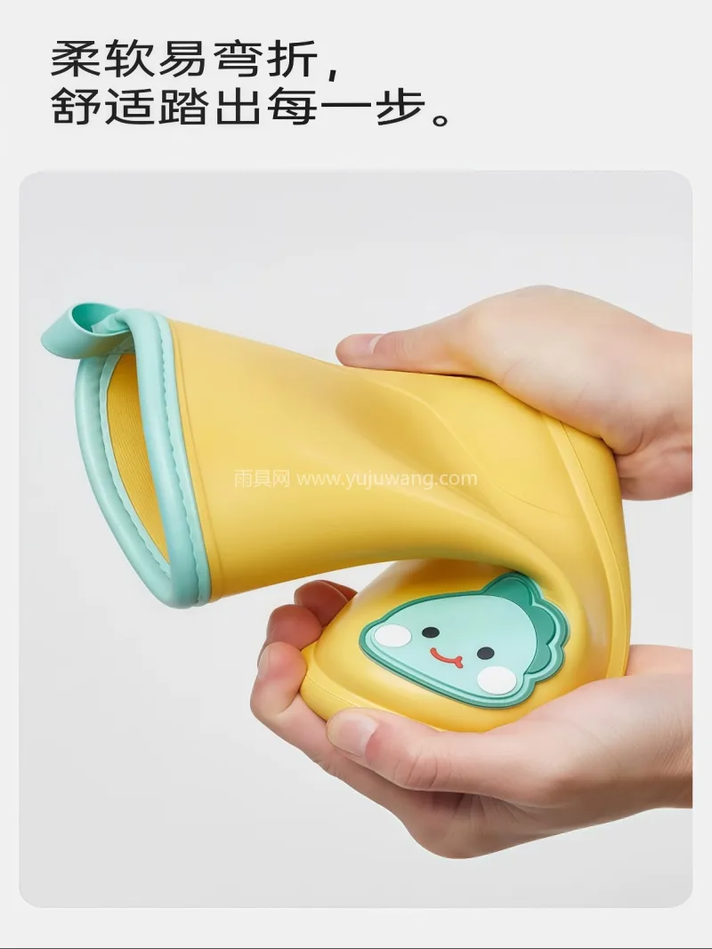 EVA材质 · 加深防滑纹理 武汉大型雨具供应链供货女童儿童雨靴，可爱 - 详情图