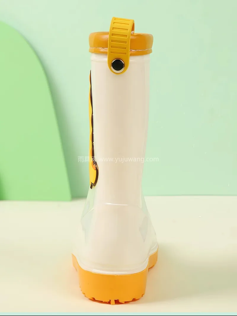 一体成型 · 网布内里 · 加厚大底 · 武汉大型雨具供应链供货中筒儿童雨鞋，卡通 - 详情图