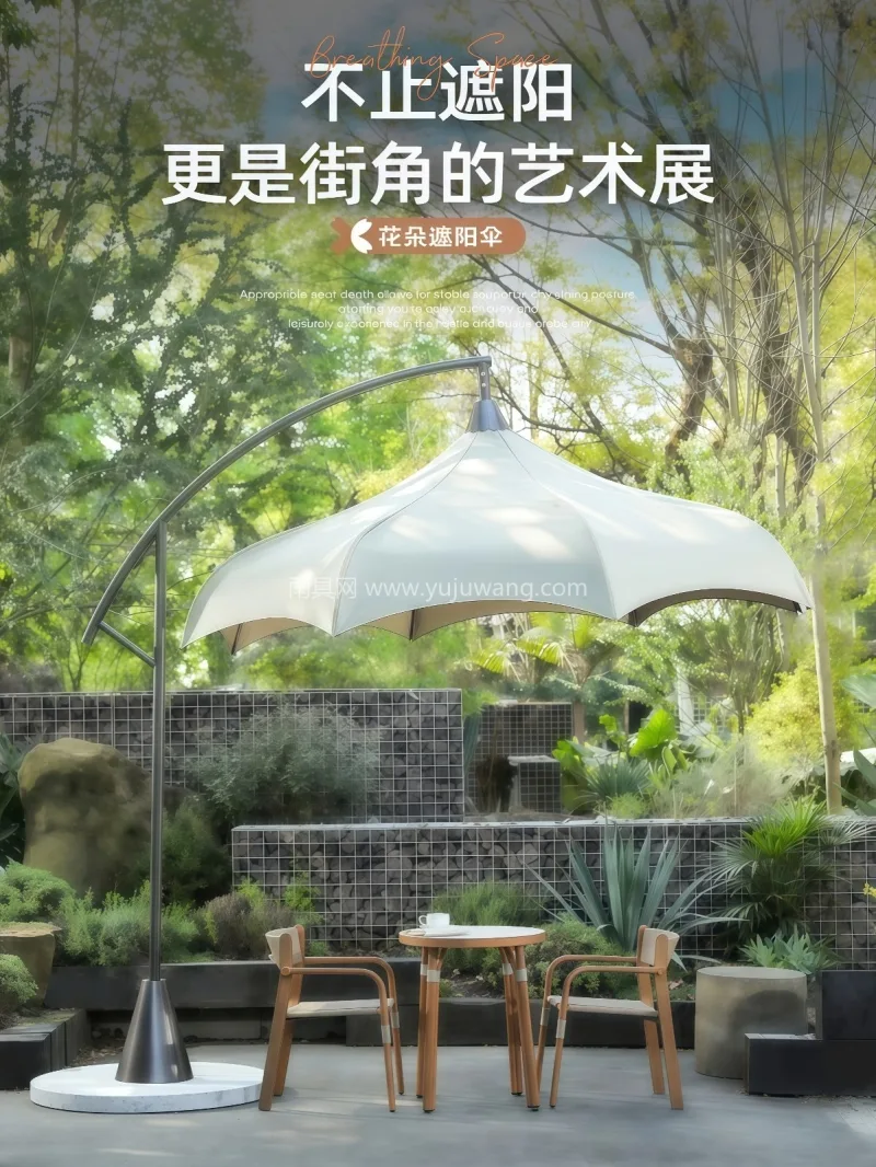 伞面280g/㎡高密度涤纶色织布 · 8 武汉雨具制造厂家专注户外太阳伞、庭院遮阳 - 详情图