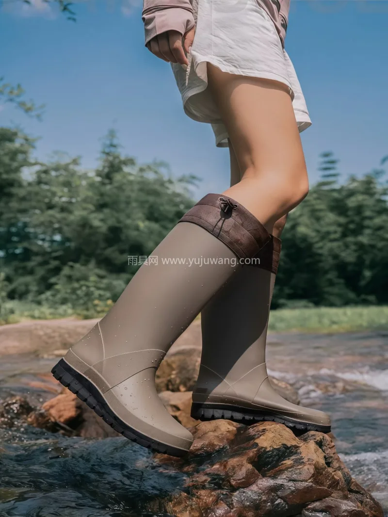 EVA材质 · 可拆卸棉套 · 皮质松紧 武汉大型雨具供应链供货户外折叠情侣款雨靴 - 详情图