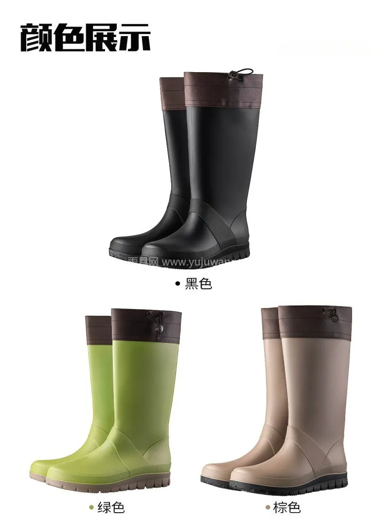 EVA材质 · 可拆卸棉套 · 皮质松紧 武汉大型雨具供应链供货户外折叠情侣款雨靴 - 详情图