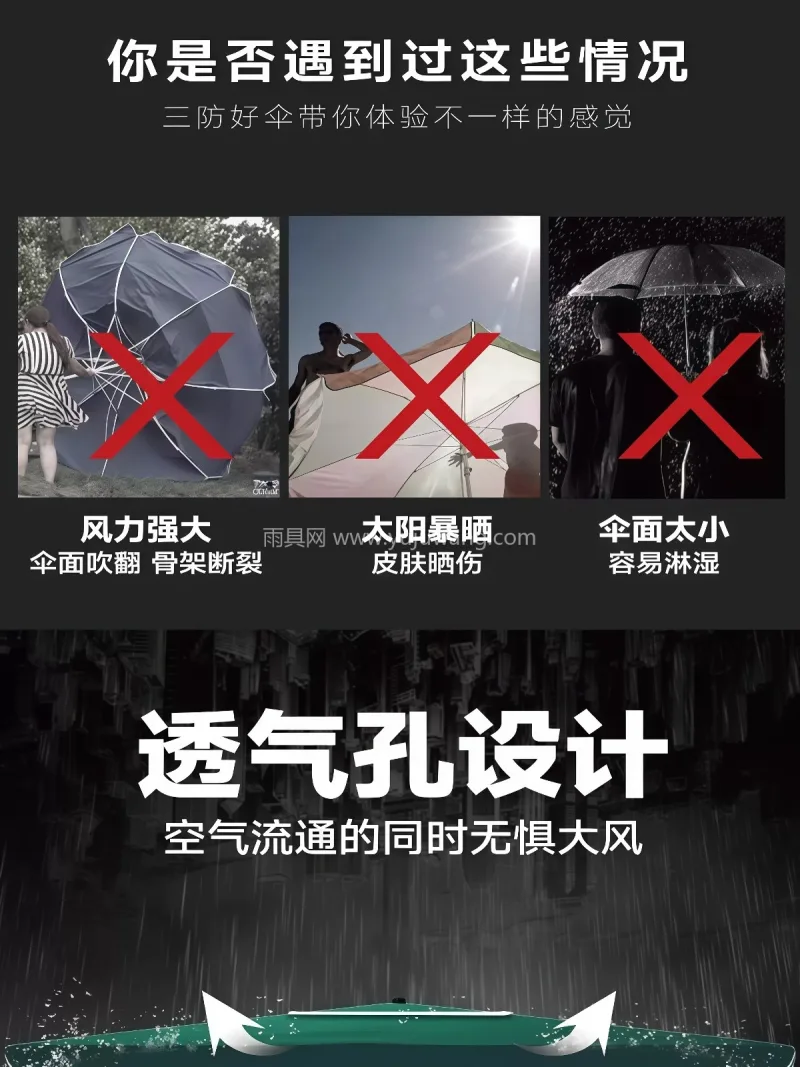伞面280g/㎡高密加厚涤纶布 · 伞杆 武汉本地大型雨伞供应链服务直供户外太阳伞 - 详情图