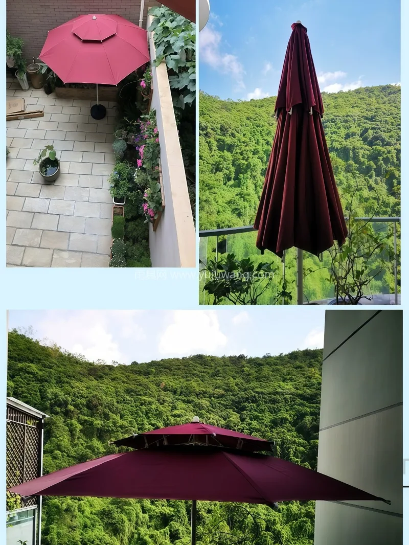 伞面聚酯纤维/碰击布面料 · 铝合金材质 武汉大型雨具制造厂家专业生产大号户外遮阳 - 详情图
