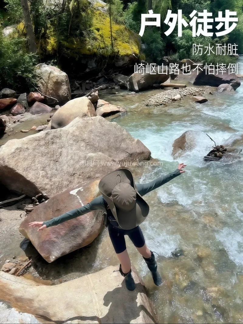 天然橡胶材质 · 环保新料 · 一体成型 武汉大型雨具供应链供货女士长筒户外雨靴， - 详情图