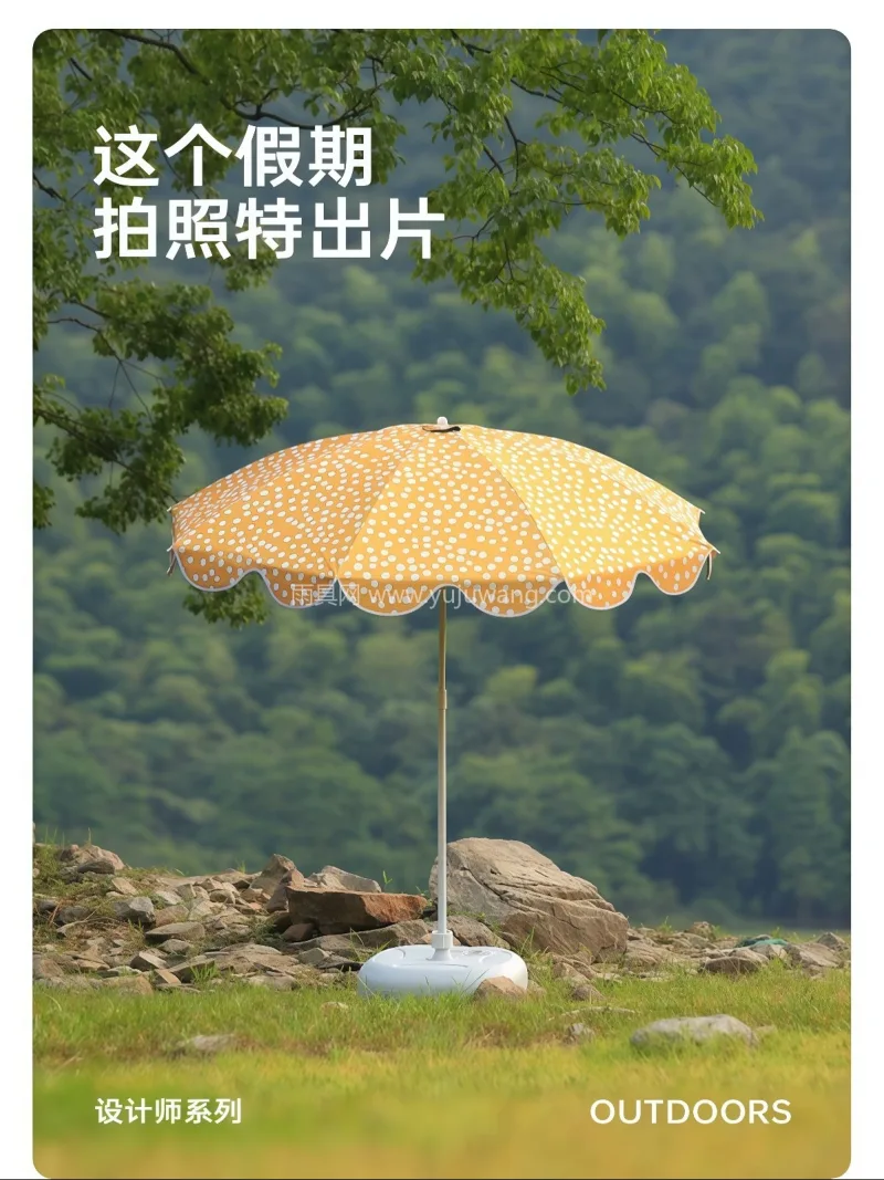 外层聚酯纤维/碰击布面料 · 内层黑胶防 武汉雨具制造供应链供货户外太阳伞，主打波 - 详情图