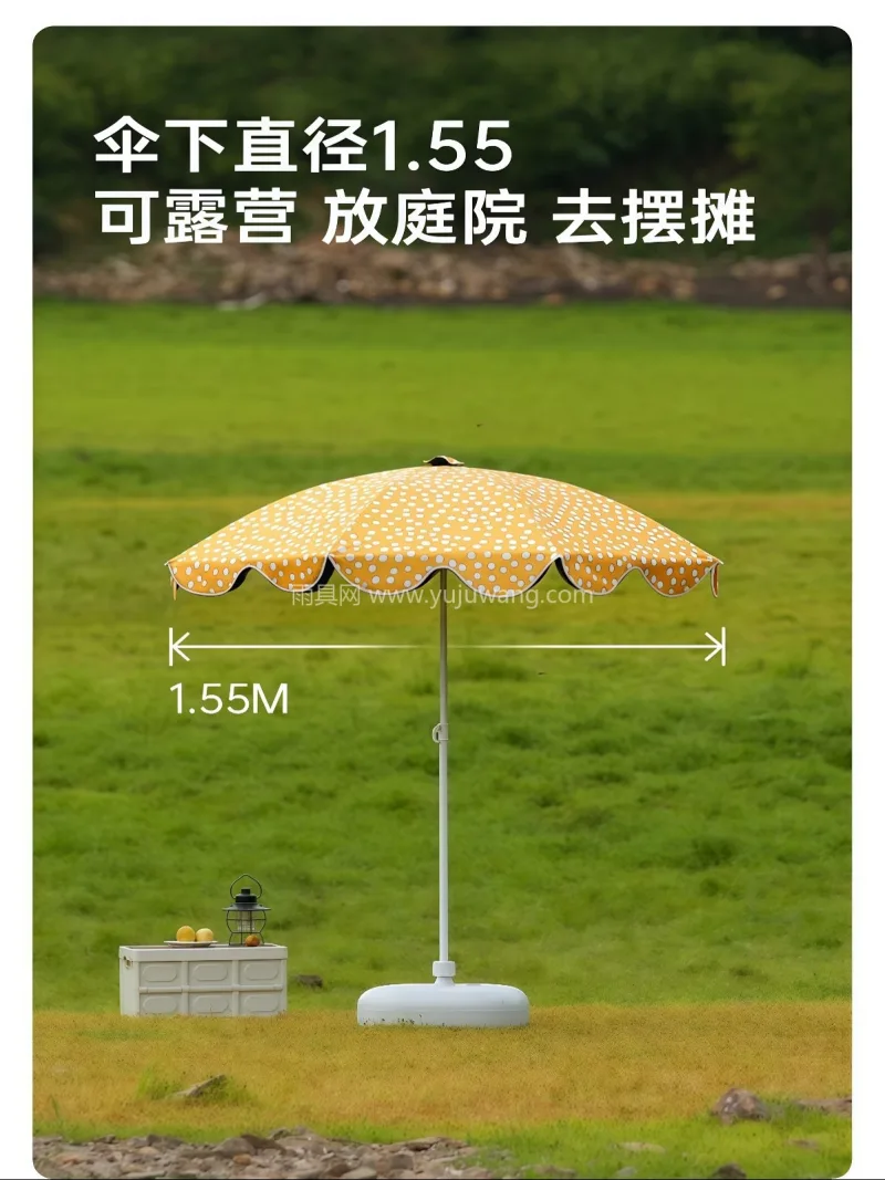 外层聚酯纤维/碰击布面料 · 内层黑胶防 武汉雨具制造供应链供货户外太阳伞，主打波 - 详情图