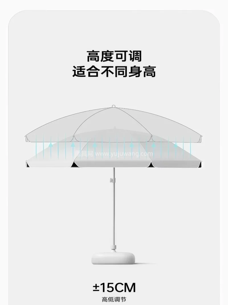 伞面双层双黑胶双牛津布结构 · 8骨玻纤 武汉本地大型雨伞供应链服务直供双层户外太 - 详情图