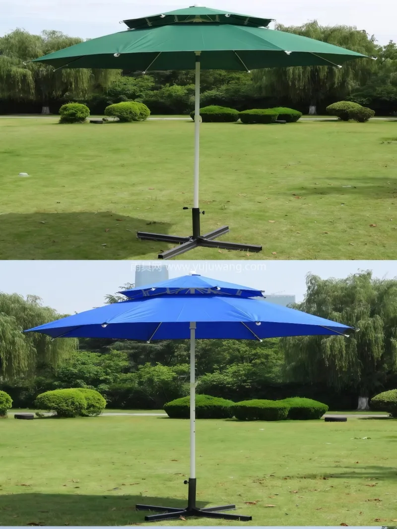 加粗金属伞骨 · 外层加厚涤纶布/内层全 武汉雨具供应链服务，专业生产大户外遮阳伞 - 详情图