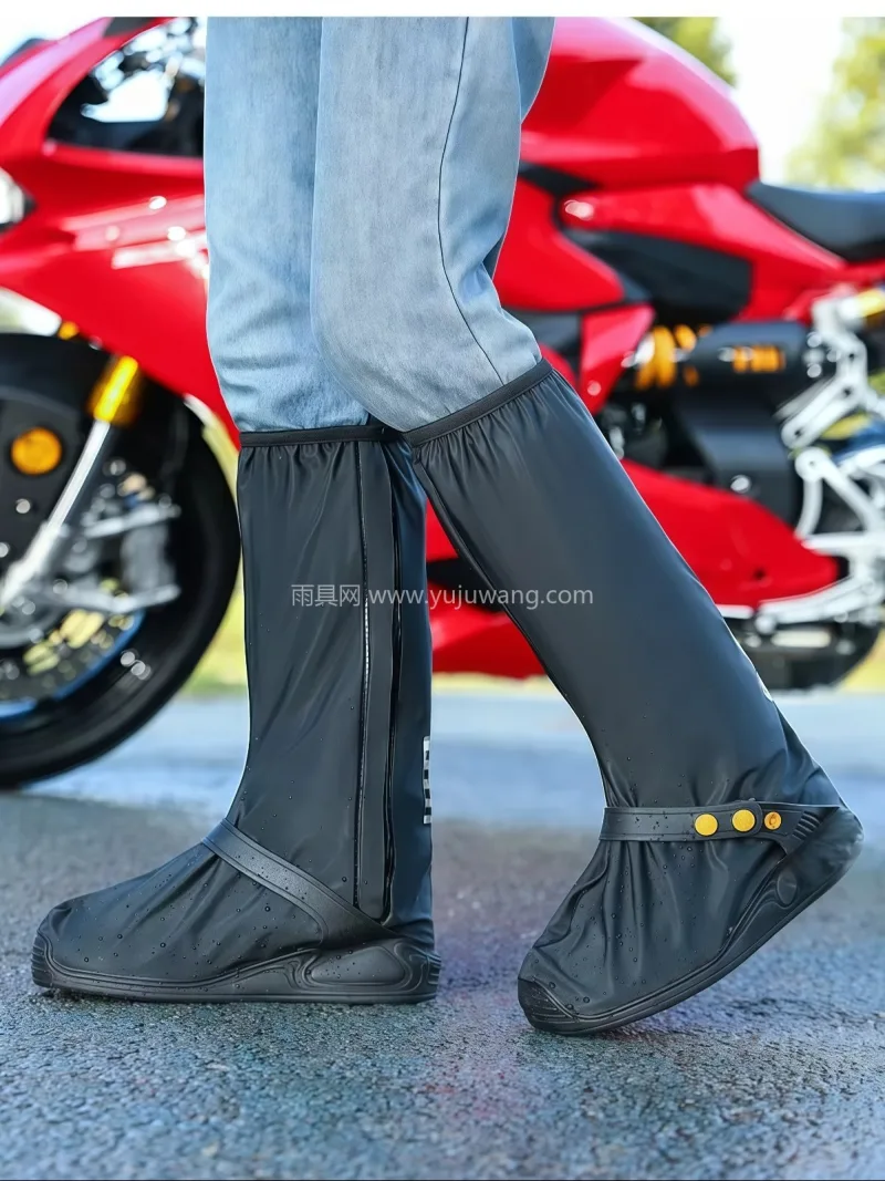 黑胶内里 · 安全反光设计 · PVC材 武汉大型雨具供应链供货高筒雨鞋套，专为雨 - 详情图