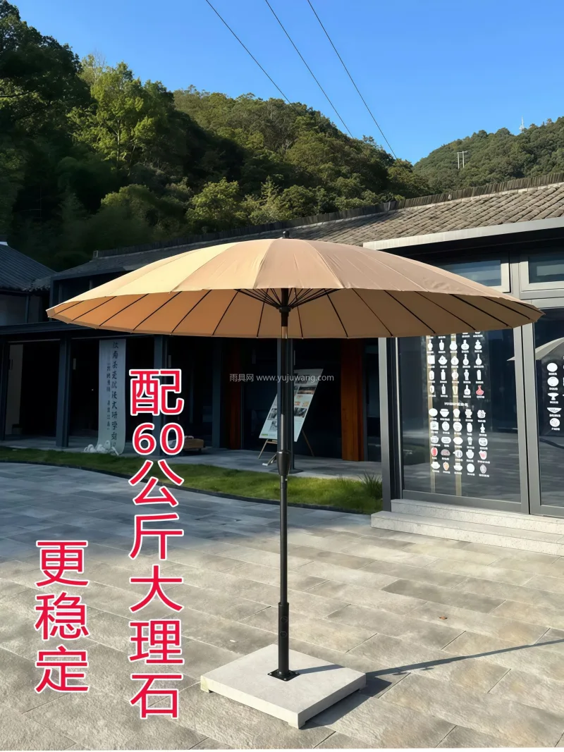 伞面加厚涤纶防水布 · 24根玻纤维伞骨 武汉雨具供应链服务，生产中式复古风玻纤伞 - 详情图