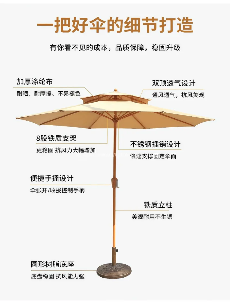 伞面280D加厚涤纶防水布 · 8骨高碳 武汉雨具供应链服务，生产户外遮阳伞，适用 - 详情图