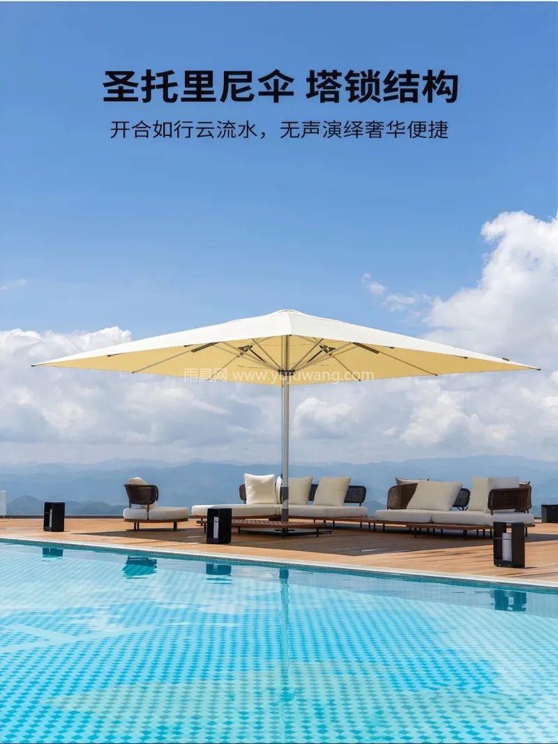 伞面加厚加密涤纶布 · 航空级铝合金伞骨 武汉本地雨伞供应链服务生产大型落地遮阳伞 - 详情图