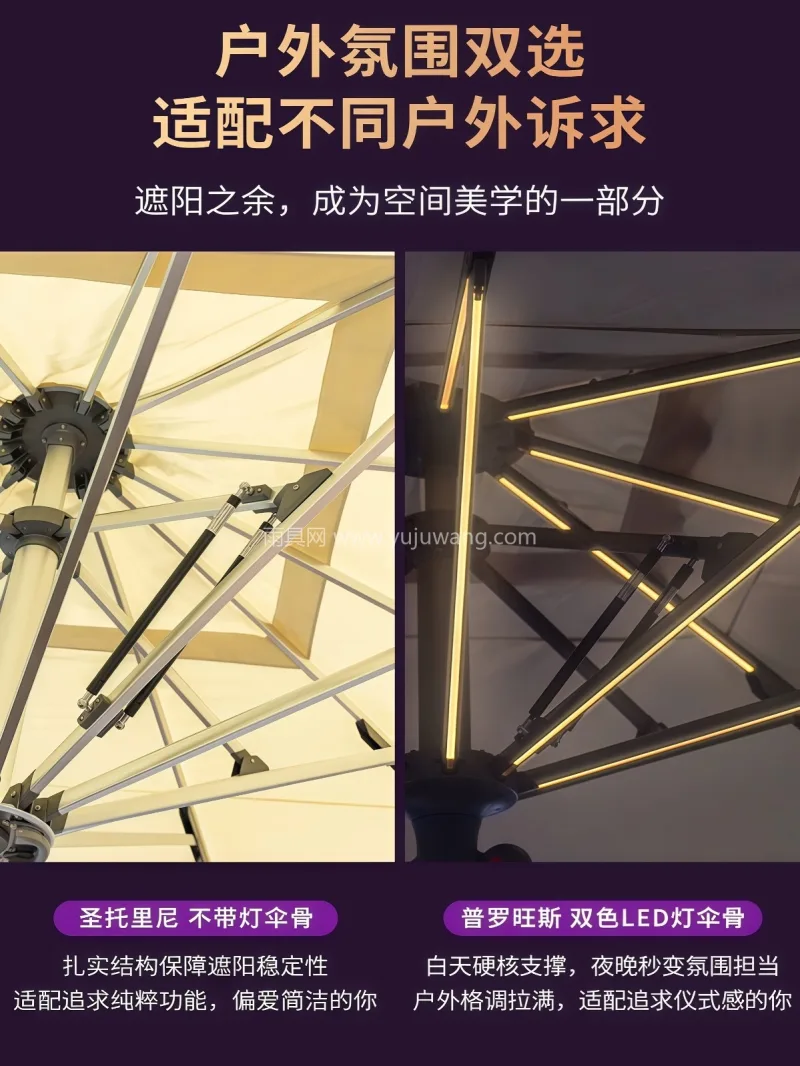 伞面加厚加密涤纶布 · 航空级铝合金伞骨 武汉本地雨伞供应链服务生产大型落地遮阳伞 - 详情图