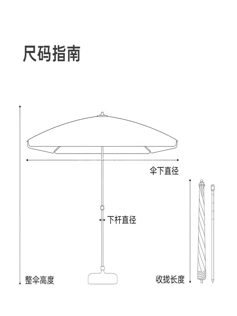 伞面高密度聚酯纤维 · 伞骨8骨加固结构 武汉本地雨伞供应链服务生产摆摊专用太阳伞 - 详情图
