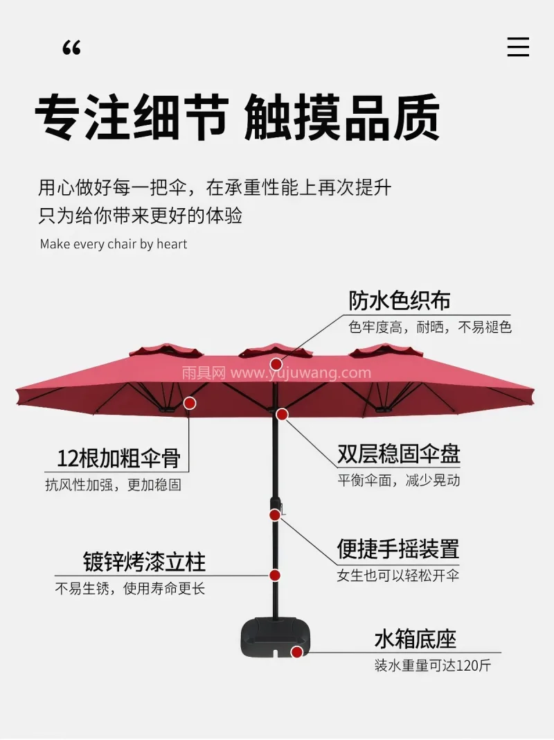 420D加厚加密牛津布 · 加粗加厚黑金 武汉本地大型雨伞供应链服务直供，户外遮阳 - 详情图