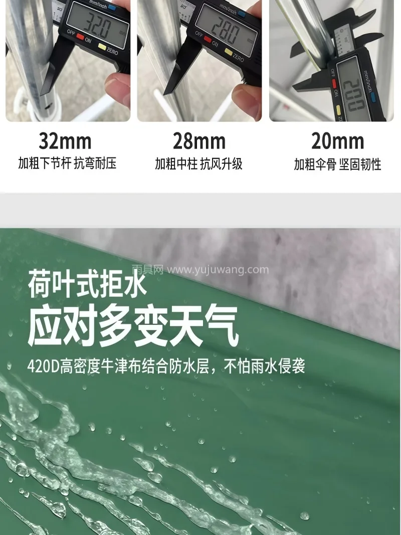 加粗骨架超强承重 · 420D高级密度牛 武汉本地大型雨伞供应链服务直供，户外摆摊 - 详情图