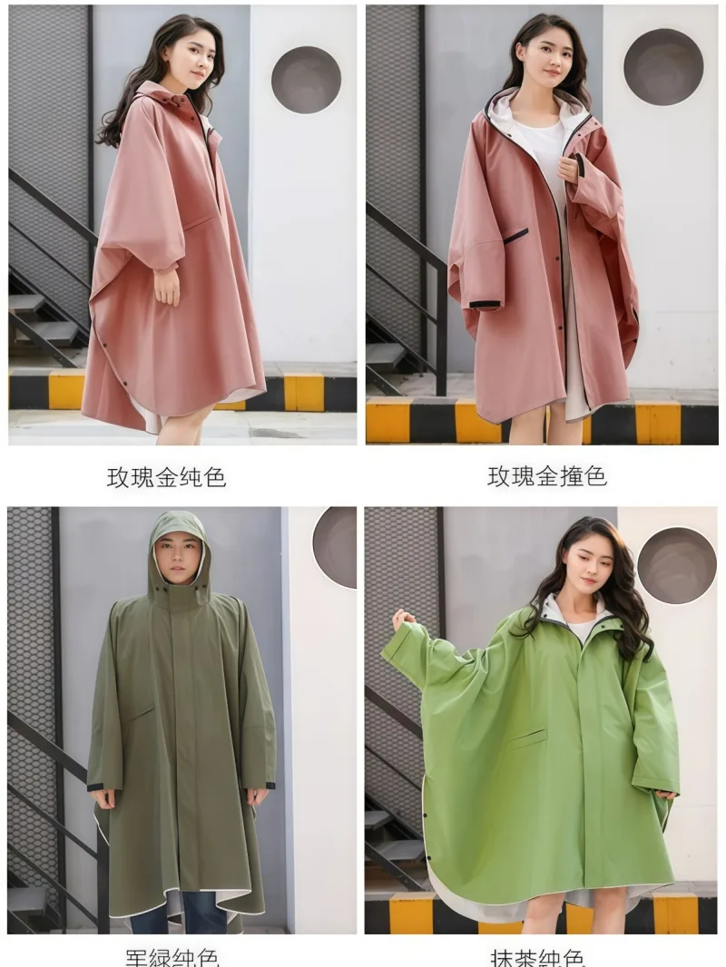 聚酯纤维 · 轻薄透气暴雨级防水 本款带袖电动车雨衣，由武汉专业大型雨具生 - 详情图